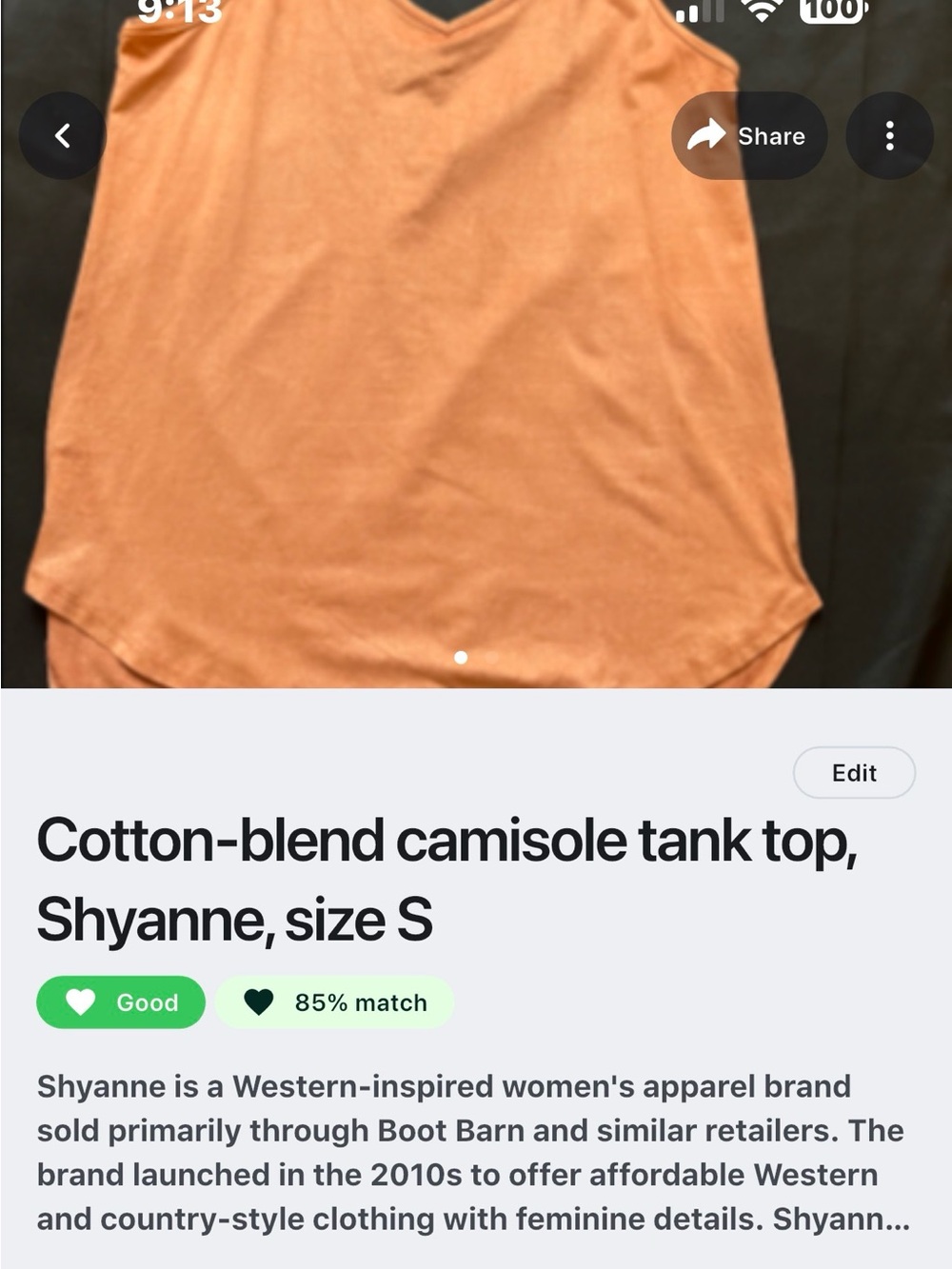 Shyanne Women's V-Neck Camisole Tank Top - Burnt Orange